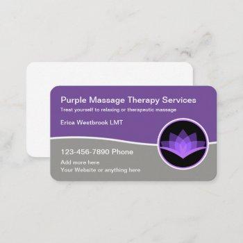 modern licensed massage therapist business card
