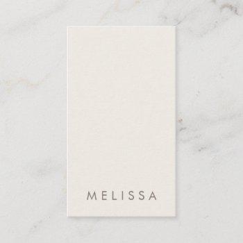 modern light beige brown minimalist vertical business card