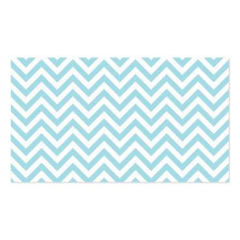 Small Modern Light Blue And White Chevron Pattern Business Card Back View