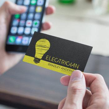 modern lightbulb electrician | electrical services business card