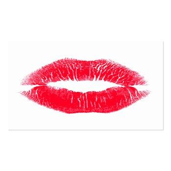 Small Modern Makeup Artists Big Kissing Red Lips Square Square Business Card Front View