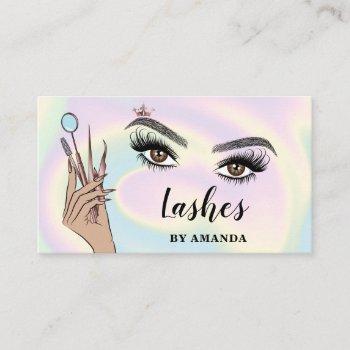 modern makeup eyebrow eyes lashes girly business card