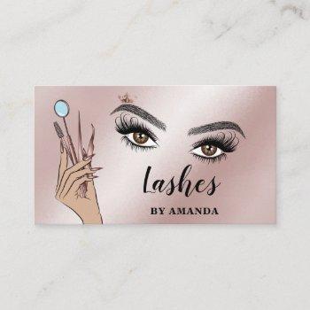 modern makeup eyebrow eyes lashes girly business card