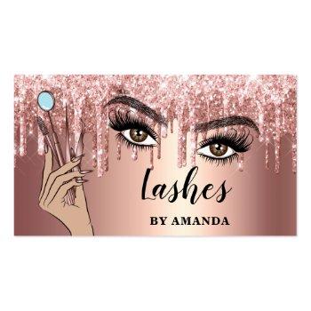 Small Modern Makeup Eyebrow Eyes Lashes Girly Business Card Front View