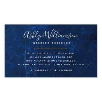 Small Modern Marble Watercolor Turquoise Orange & Gold Business Card Back View