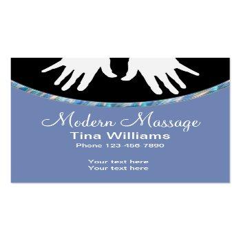 Small Modern Massage Unique Design Square Business Card Front View