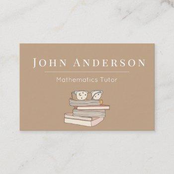 modern mathematics tutor teacher books glasses fun business card