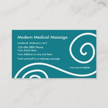 modern medical massage business card