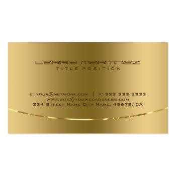 Small Modern Metallic Faux Gold Stainless Steel Look Business Card Back View