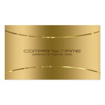 Small Modern Metallic Faux Gold Stainless Steel Look Business Card Front View