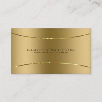 modern metallic faux gold stainless steel look business card