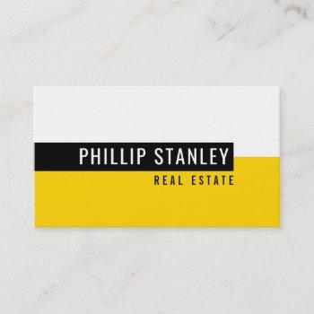 modern minimal band simple bold black yellow business card