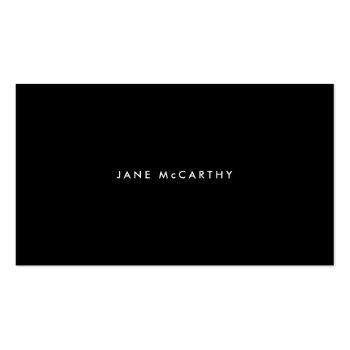Small Modern Minimal Business Cards | Black And White Back View