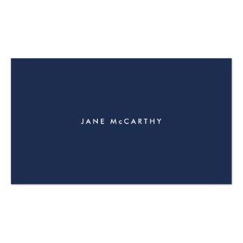 Small Modern Minimal Business Cards | Navy Back View