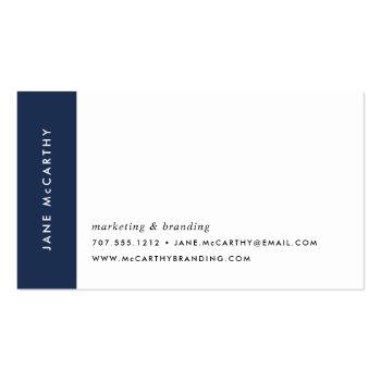 Small Modern Minimal Business Cards | Navy Front View