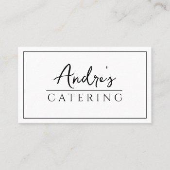 modern minimal catering culinary business card