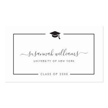 Small Modern Minimal Chic Script Graduation Calling Card Front View