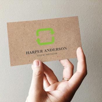 modern minimal green eco recycle professional business card