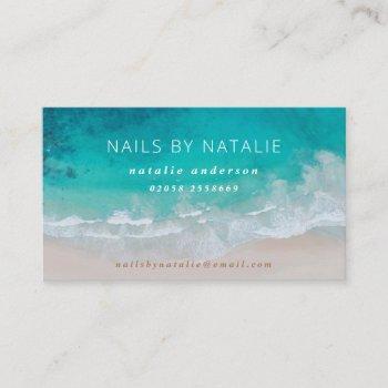 modern minimal ocean beach typography chic busines business card