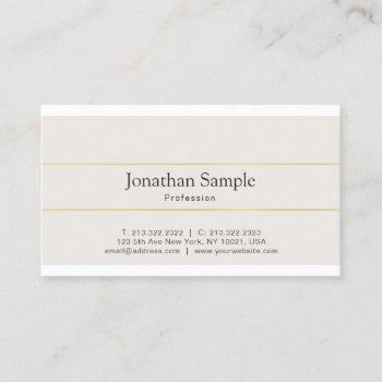 modern minimal stylish gold striped plain trendy business card