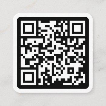 modern minimal white custom qr code social media square business card