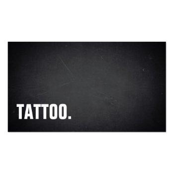 Small Modern Minimalist Blackboard Tattoo Professional Business Card Front View