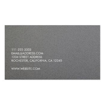 Small Modern Minimalist Gray Brushed Metal Professional Business Card Back View