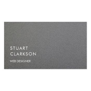 Small Modern Minimalist Gray Brushed Metal Professional Business Card Front View