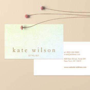 Small Modern Minimalist Ombre Leather Professional Business Card Front View