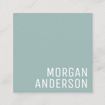 modern minimalist simple professional dusty green square business card