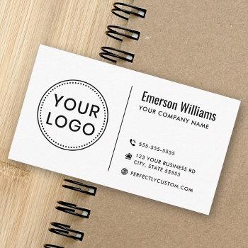 modern minimalist white or any color custom logo business card