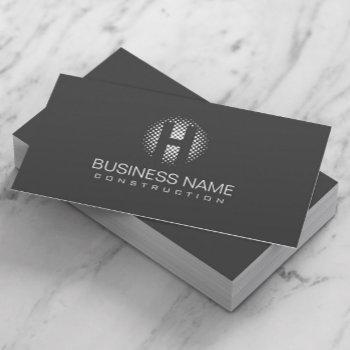 modern monogram minimalist gray professional business card
