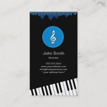 modern music symbol pianist/musician business card