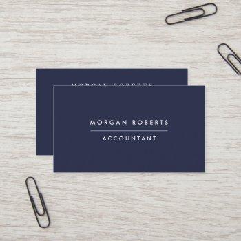 modern navy blue accountant lawyer or professional business card