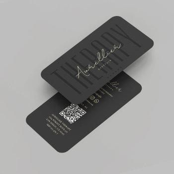 modern occupational therapist black gold business card