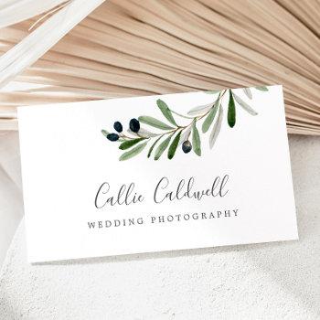 modern olive branch business card