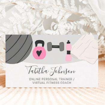 modern online virtual personal trainer fitness business card