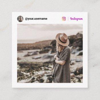 modern photo instagram social media minimal white calling card