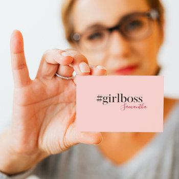 modern pink girl boss & name | best girly gift business card