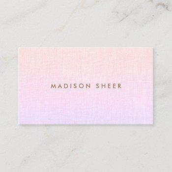 modern pink ombre gradient linen beauty stylist business card
