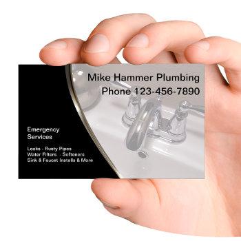 modern plumber sink faucet design business card