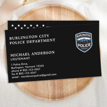 modern police officer custom logo law enforcement business card