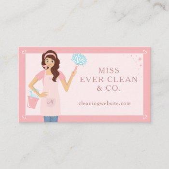 modern pretty woman cleaning & maid services busin business card
