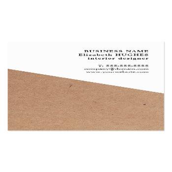Small Modern Printed Kraft Paper White Geometric Business Card Back View