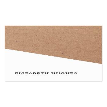 Small Modern Printed Kraft Paper White Geometric Business Card Front View