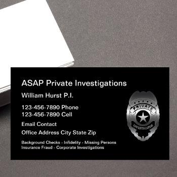 modern private investigator theme business card
