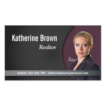Small Modern, Professional, Chic, Real Estate, Photo Business Card Front View