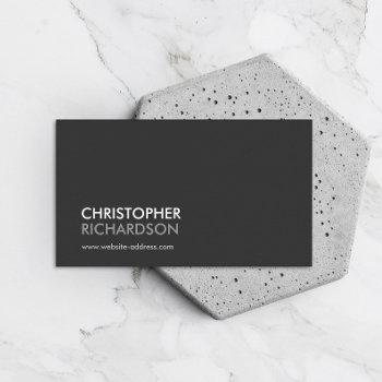 modern professional dark gray business card