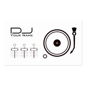 Small Modern Professional Dj Player Black Line Kraft Business Card Front View