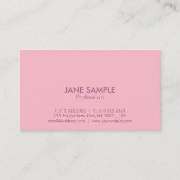 modern professional elegant simple design pink business card